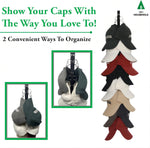 Hat Organizer for Baseball Caps - Holder Closet 2Pack Each 16 Premium Clips, Good Hangers Rod, Display Wall Mount, Easy Storage Racks and Hats, Black