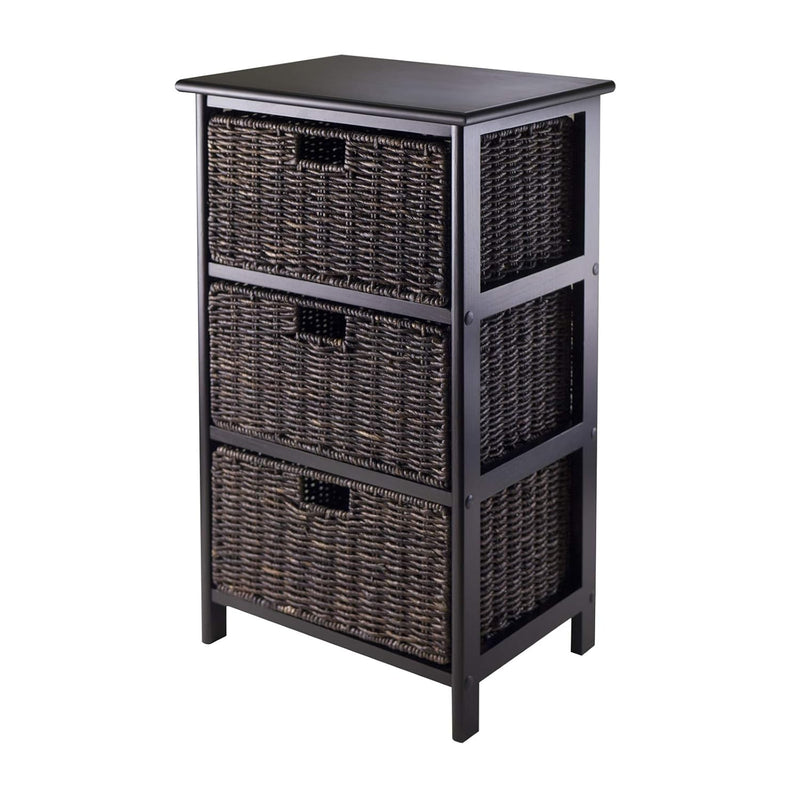 Omaha Storage/Organization, 3 Baskets, Black/Chocolate