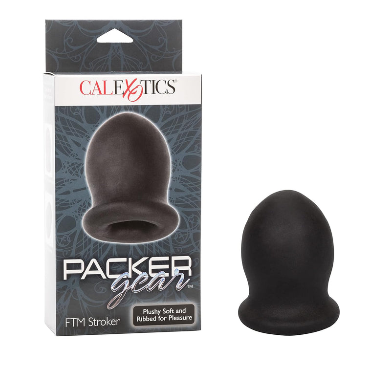 Packer Gear Ftm Stroker - Male Silicone Masturbation Sleeve - 2 Inch Adult Male Masturbator Sex Toy - Black