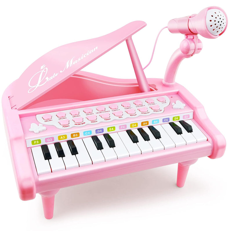 Piano Keyboard Toy For Girls 24 Keys Toddler Piano Music Toy Instruments Wi