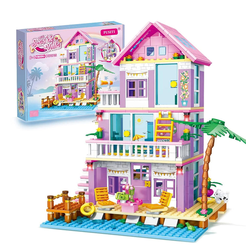 Girls Building Blocks House Toys 573 Pieces Seaside Villa Friends Cottage B