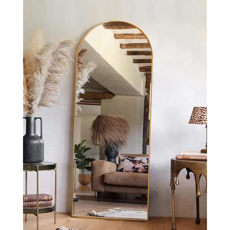 65''X22'' Arched Full Length Mirror, Floor Mirror With Stand, Full Body Mirror