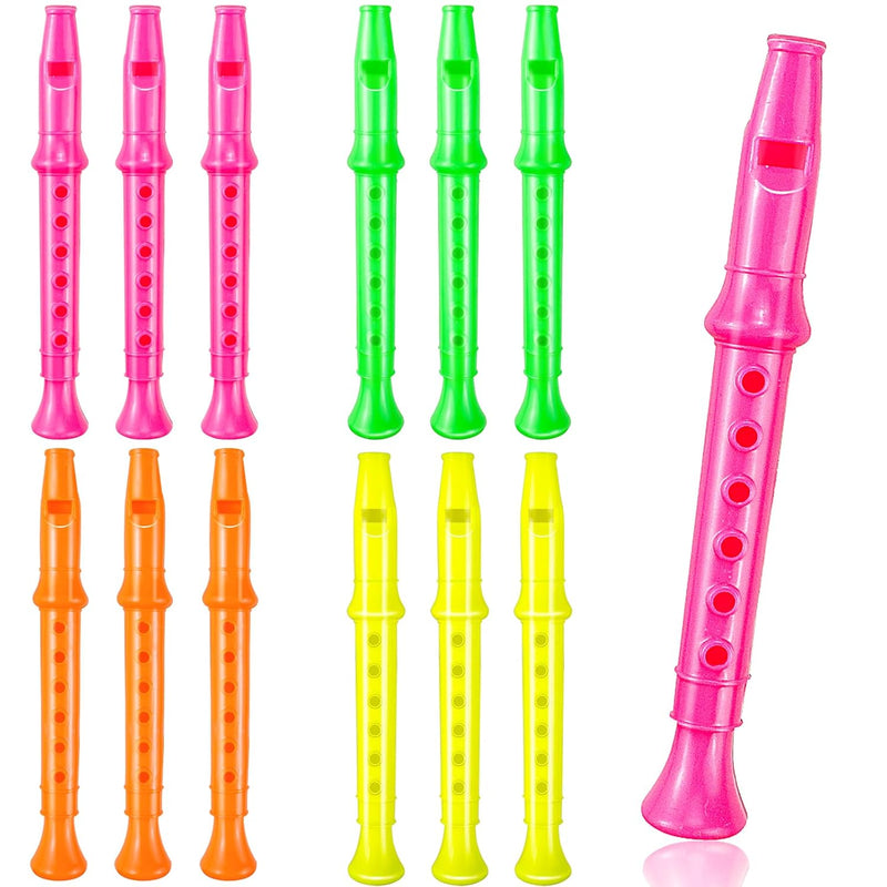 5.5 Inches Plastic Recorders Pack Of 12 Mixed Color Plastic Flute Musical I
