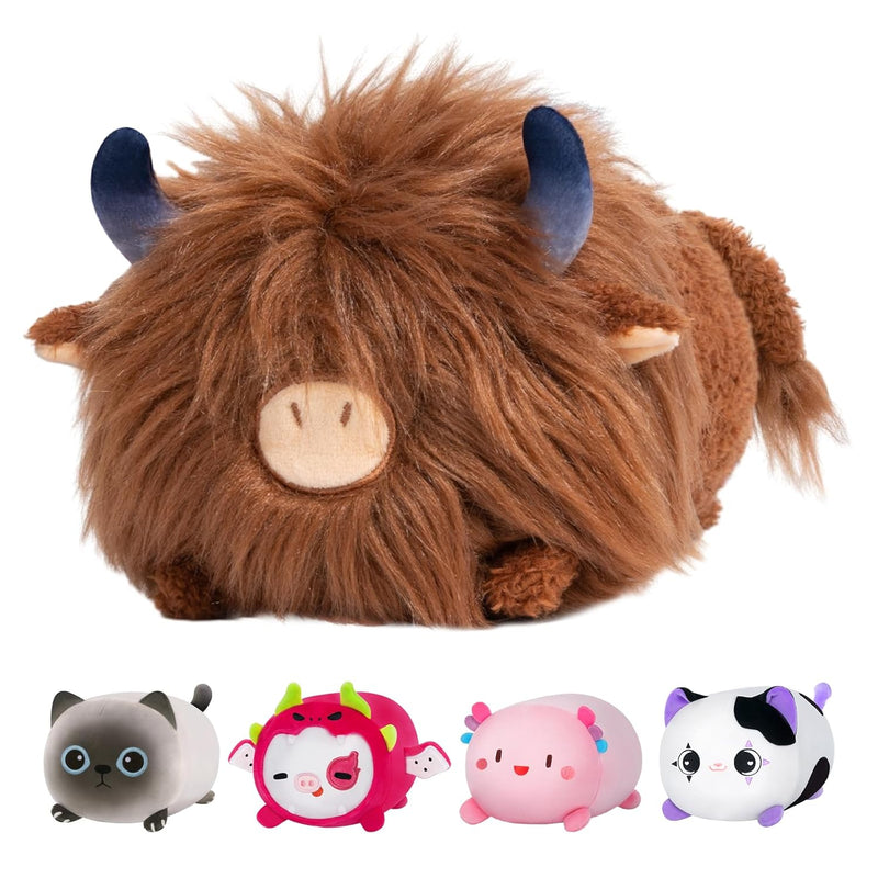 Cute Highland Cow Plush Pillow, Highland Cow Stuffed Animals Toy, Fluffy Ca