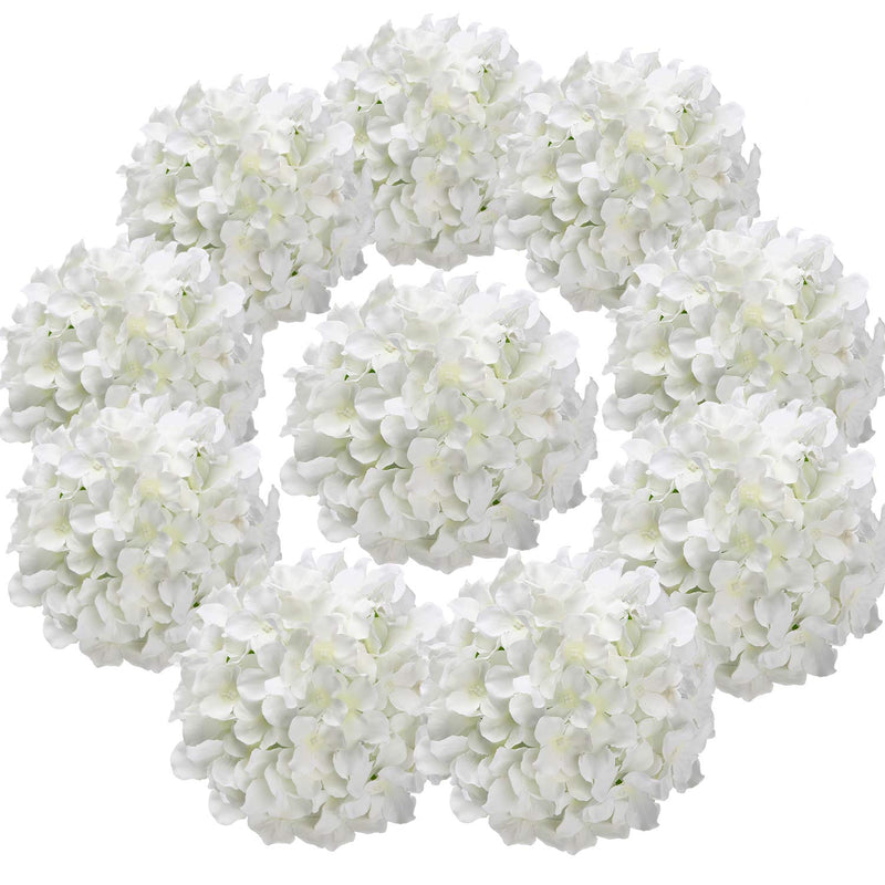 Silk Hydrangea Heads Artificial Flowers Heads With Stems For Home Wedding Deco