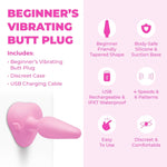 Silicone Beginner'S Vibrating Butt Plug With 4 Speeds & 6 Patterns, Waterproof Anal Vibrator Toy With Suction Base, 100% Body-Safe For Adult Use (3.5")