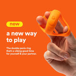Penis Ring - Soft Stretchable Vibrating Double Cock Ring for Men