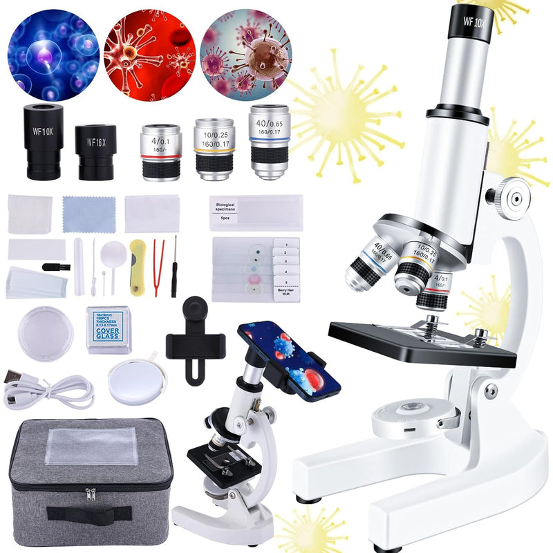 Microscope For Kids?40X 2000X Compound Microscope Mobile Phone Adapter With