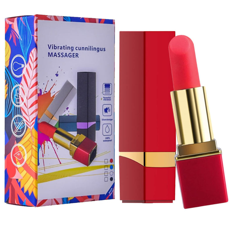 Discreet Lipstick Vibrator - Rechargeable, 10 Speed, Quiet, Waterproof - Mini Clitoris Massager Sex Toys For Women - Black