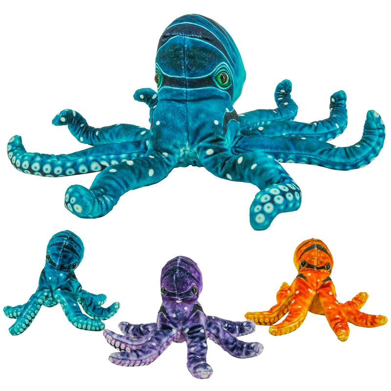Octopus Stuffed Animal, 11''Marine Printed Octopus Plush Toys With 3 Baby, Sof