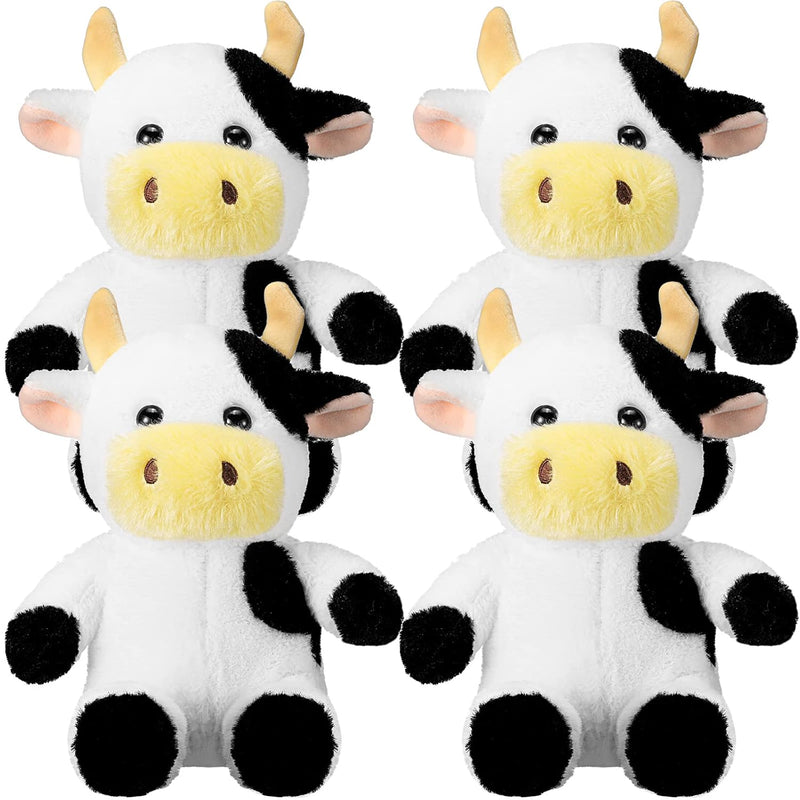 Wettarn 4 Pcs Stuffed Cows Giraffe Bulk Cow Stuffed Animal 9.8'' Cute Soft