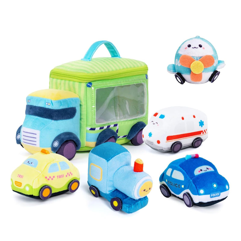 Baby Boy Gifts My First Soft Cars Toys 6 Pieces Plush Playset Stuffed Cars