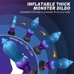 8.15" Monster Dildo Inflatable Fantasy Dog Knot Dildo, Big Thick Anal Dildos For Anal Prostate Training, Huge Horse Dragon Dildos Inflatable Butt Plug With Suction Cup, Adult Sex Toys For Women Men