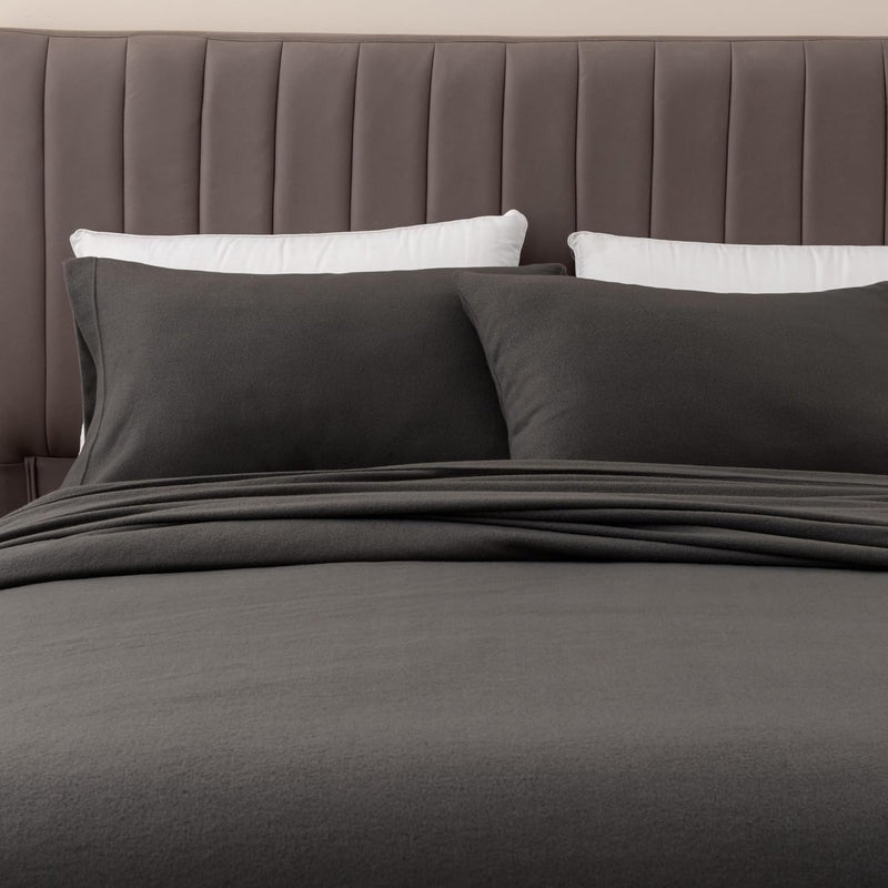 Super Soft Twin Charcoal Micro Fleece Sheet Set | Cozy, Warm, Durable, Breatha