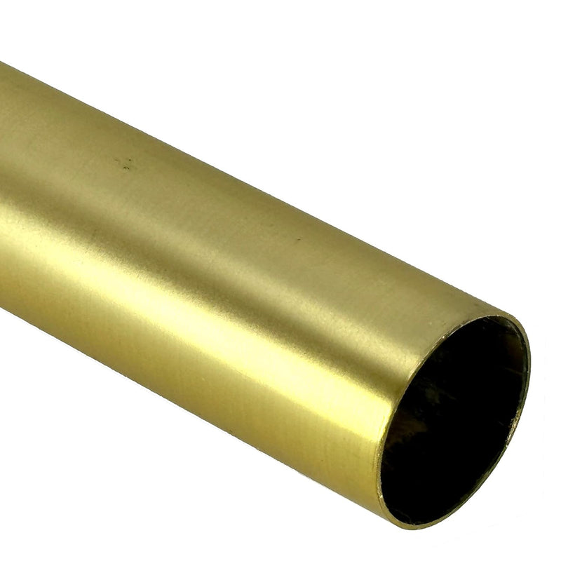 48" Heavy Duty Round Closet Rod | 32Mm Diameter | Satin Brass Clothes Pole | 1 P