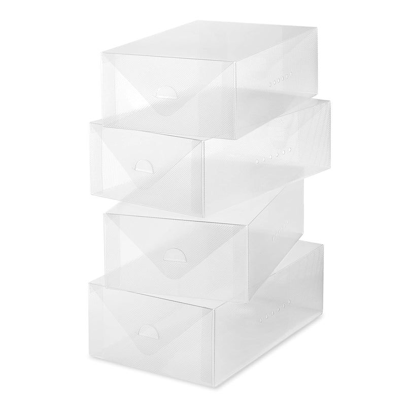 Clear Vue Women'S Shoe Box, Set Of 4, White, 4 Count