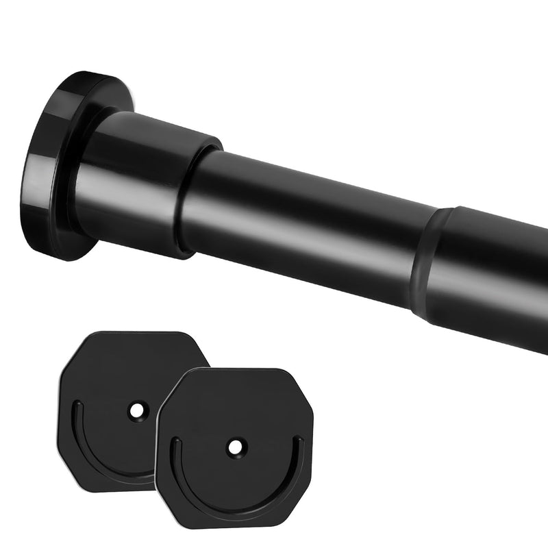 Closet Rod - 28-50 Inches, No Drilling Closet Rod Extender Hanging - Black Adjus