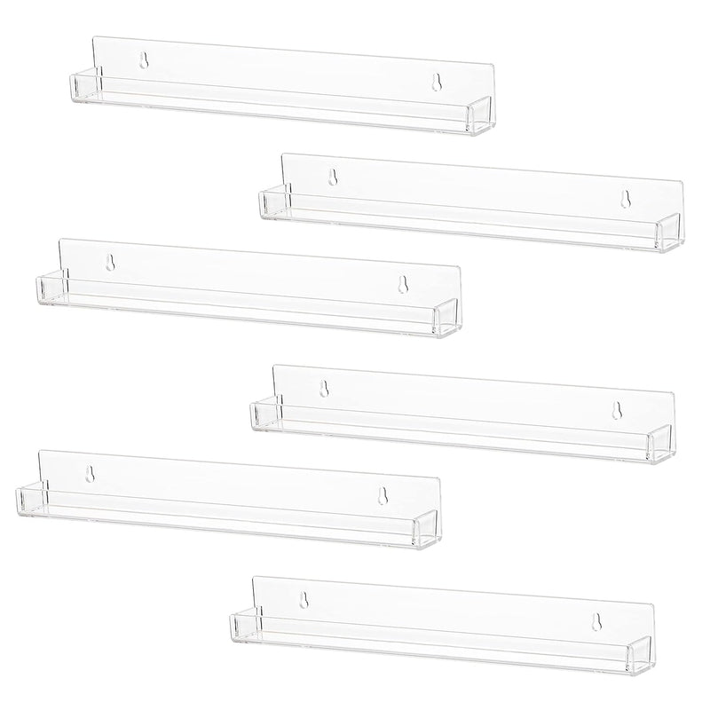 6 Pcs Acrylic Invisible Floating Bookshelf For Kids Room,15 Inch Modern Pictur