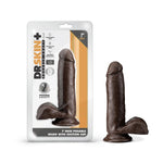 Blush Dr Skin Plus 7 Inch Soft Posable Dildo - Realistic Beginners Dildo With Suction Cup - O Ring Strap On Harness Compatible For Vaginal Anal Play - Adult Sex Toys For Women Men Couples - Chocolate