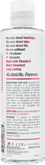 Barely There Thin Silicone Lube, Long-Lasting, Water-Resistant, 8 Oz