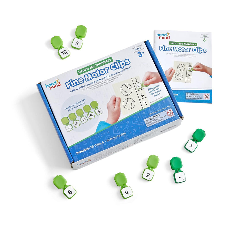 hand2mind Learn My Numbers Fine Motor Clips, Kids Clothespin Activities, Fi