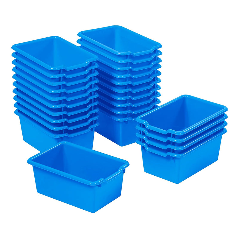 Scoop Front Storage Bins, Multipurpose Organization, Blue, 25-Piece
