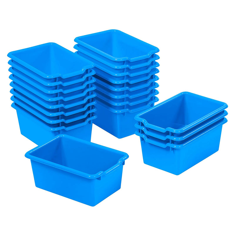 Scoop Front Storage Bin, Multipurpose Organization, Blue, 20-Piece
