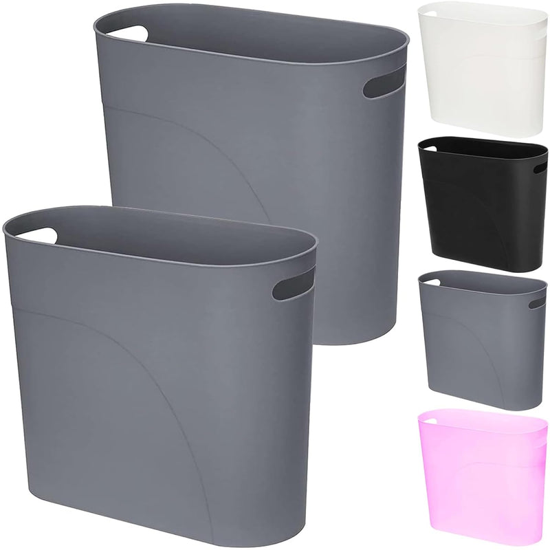 3.2 Gallon Slim Waste Basket 12L Small Plastic Trash Can For Bathroom, Office Tr