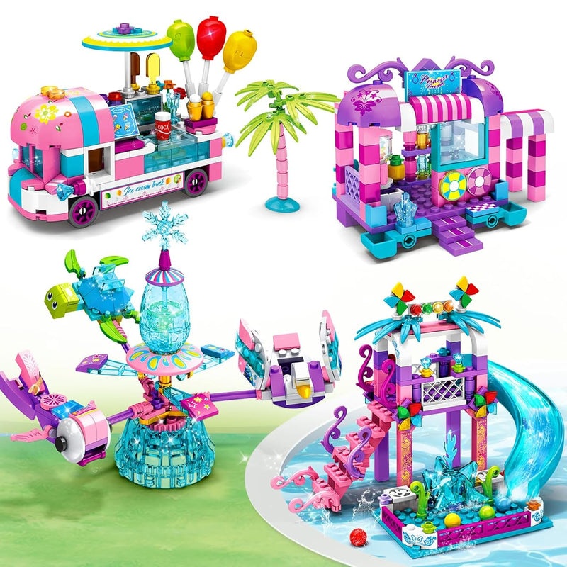 Girls Theme Park Building Set 638 Pieces Friends Ice Cream Truck Building B