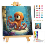 Octopus Paint by Numbers Kit for Kids, 8x8 inch Art Project