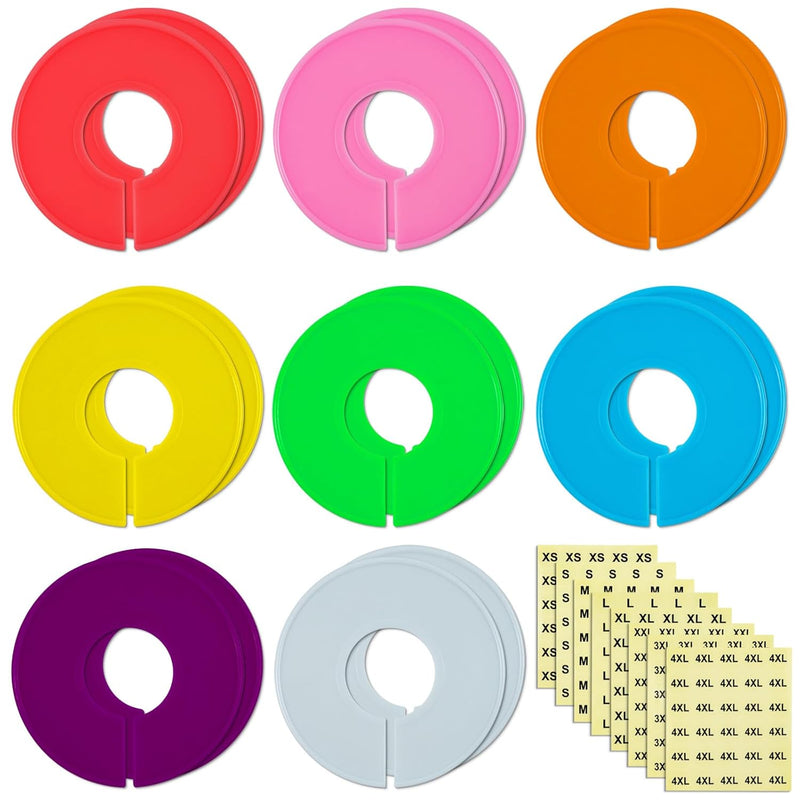 16 Pack Closet Dividers For Clothes Round Colorful Plastic Size Closet Rack Divi