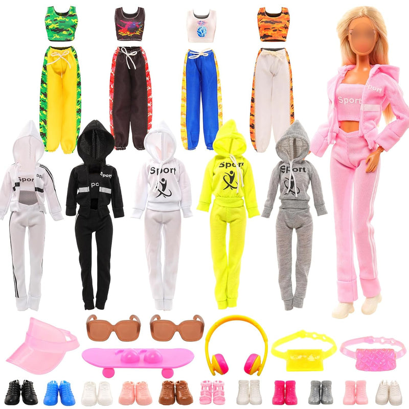16 Pcs Doll Clothes And Accessories Including Multiple Styles Sports Suit T