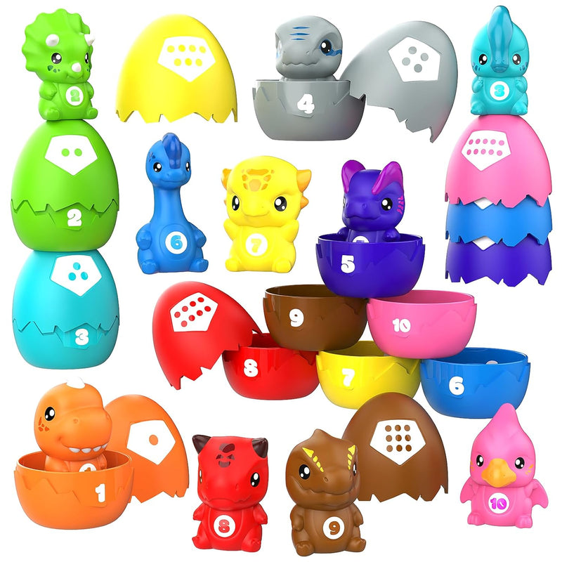 Learning Toys For 1,2,3 Year Old Toddlers, 20Pcs Dinosaurs Eggs Montessori