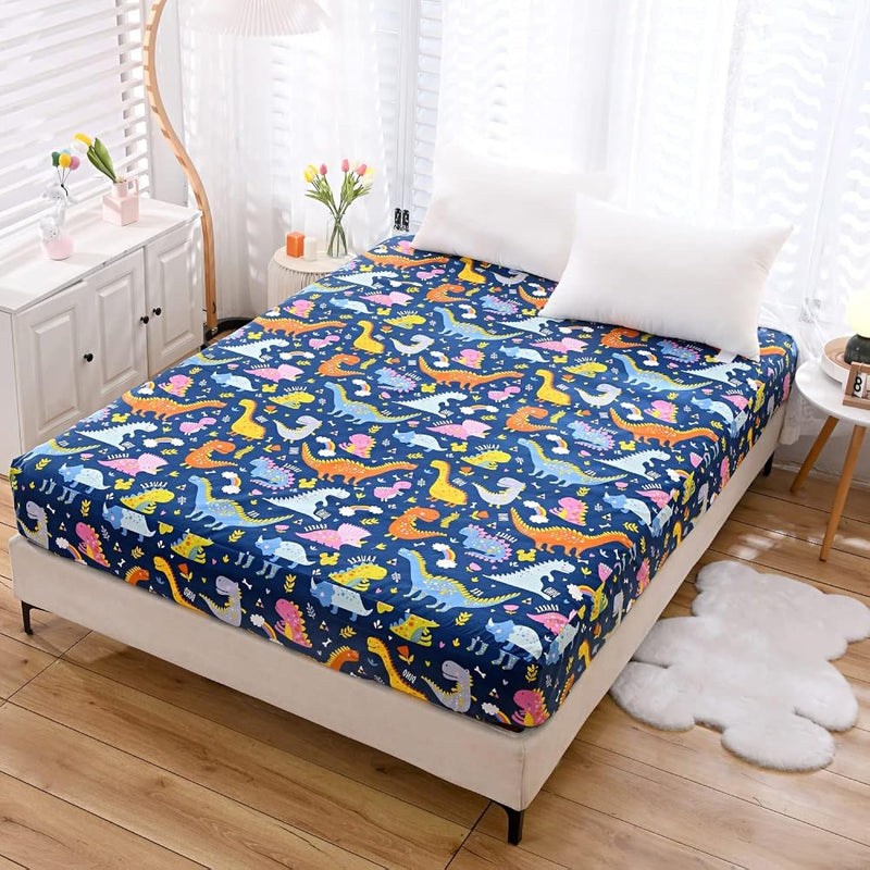 Kids Bedding Fitted Sheet With Deep Pocket,Thicken Printed Fabric Bed Sheets F