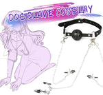 BDSM Bondage Restraint Set with Breathable Ball Gag, Nipple Clamps & Anal Plug