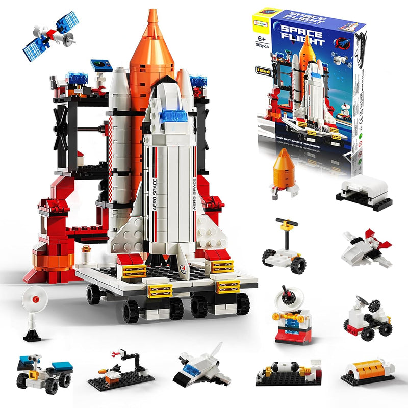 Space Exploration Shuttle Toys, 16 In 1 Toy Building Blocks Sets, Stem Aero