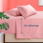 Extra Deep Pocket Queen Sheet Sets - Hotel Luxury 1800 Thread Count Sheets & Pillowcases - Microfiber Bedding Set Up To 24" Mattress - Blush Pink Bed Sheets 18-24 Inch Deep Pockets - 4 Piece