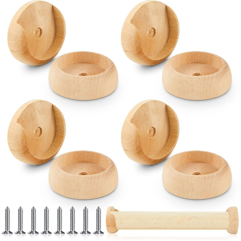 4 Pack Wooden Closet Pole Sockets Closet Pole Holder Closet Rod Holders Closet P