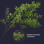 Artificial Plants,2PCS 43.3" Green Nandina Faux Branches for Vase,Artificial Plants for Shop Garden Office Home Décor