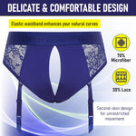 Harness Diva Blue - Adult Sex Toys With Lace & Microfiber, Delicacy, Elegance, And Comfort. Ideal For Pegging Or Strap On Toys For Lesbians, Adjustable Strap & Stretchable