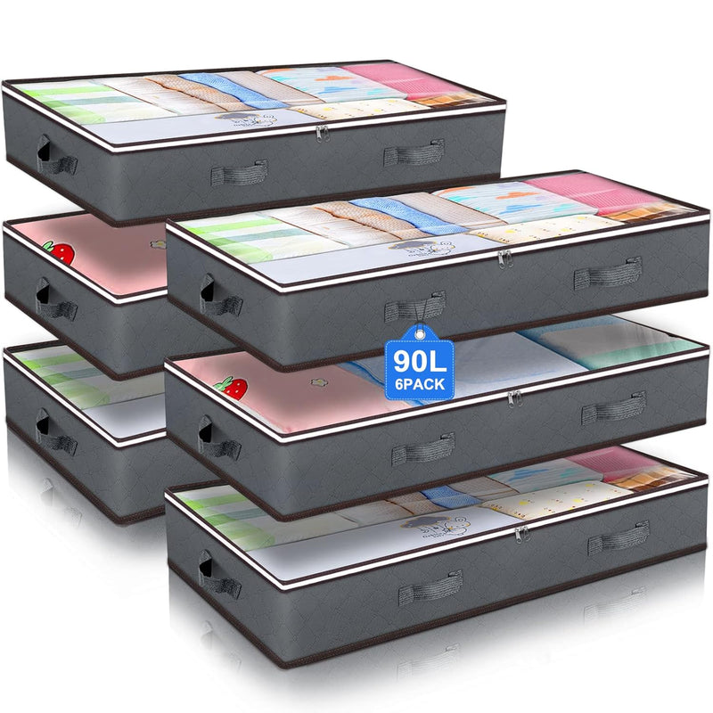 90L Under Bed Storage Containers, Large Capacity Underbed Storage Bags Organizer