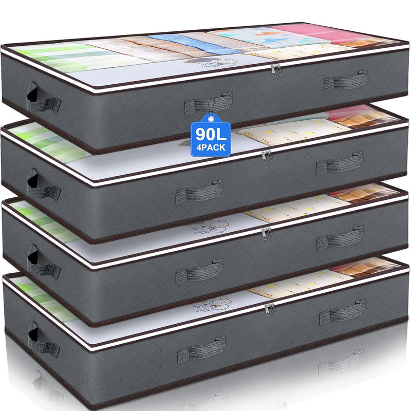 90L Under Bed Storage Containers, Closet Organizers And Storage Bins, Collapsibl