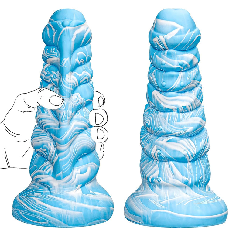 Thick Monster Dildo Sex Toys: 2.3'' Diameter Huge Dildo Adult Toy With Ridges & Beads For G Spot Stimulation, 8" Big Dildos With Suction Cup, Fantasy Silicone Dildo Anal Plug Prostate Massager