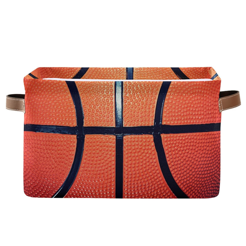 Sport Basketball Storage Bin Canvas Toys Storage Basket Bin Large Storage Cube B