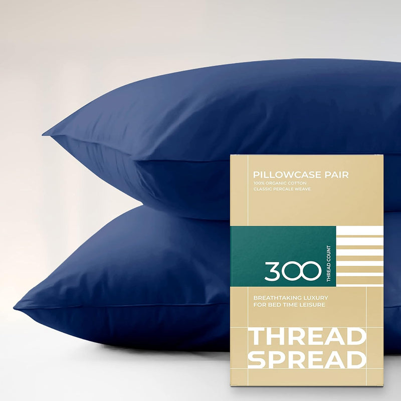 100% Organic Cotton Pillowcases - Soft And Crisp, Cooling Percale Weave, Breat