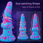 Huge Thick Silicone Dragon Dildo with Suction Cup - 8.7" Knot Design