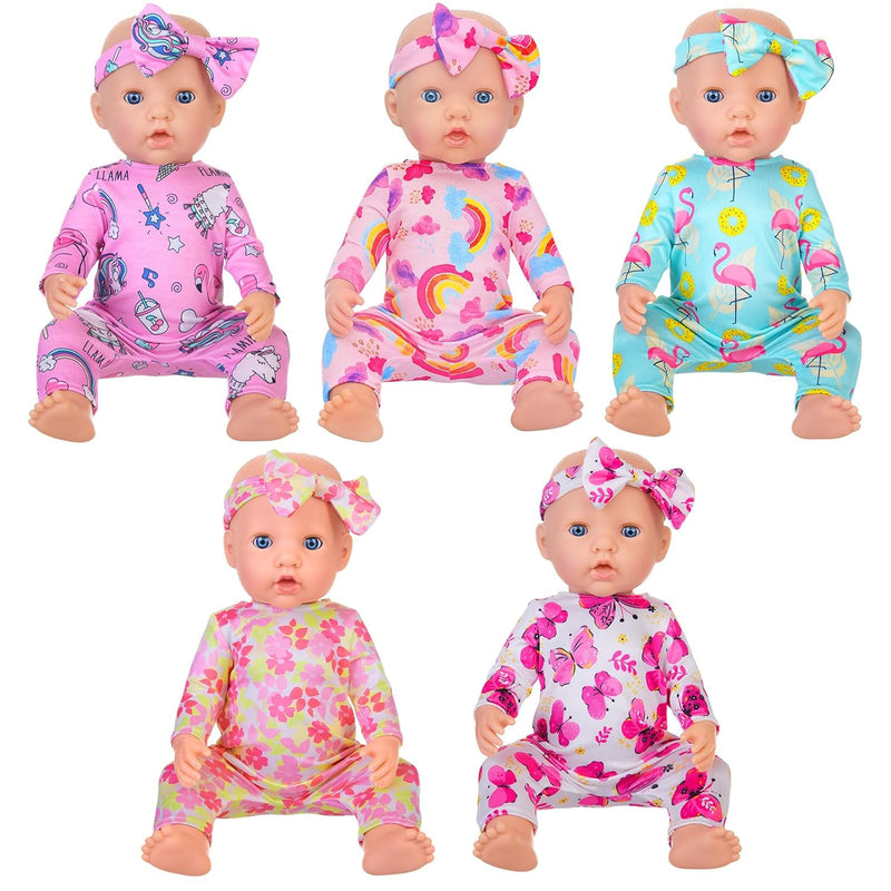 5 Sets Baby Doll Clothes And Headbands Baby Doll Accessories Set For 14 16