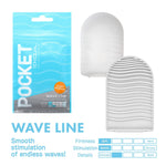 Pocket , Disosable, Manual, One-Time Use, Easy Portable Male Masturbator Sleeve, Wave Line (Pack Of 5)