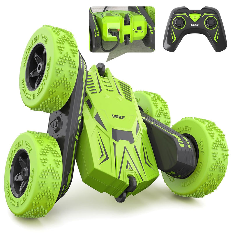 Rc Stunt Car Toy Gift, 4Wd Remote Control Car With 2 Sided 360 Rotating Rc Car