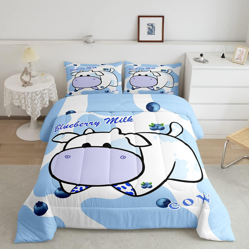 Milk Cow Pattern Bedding Set 3D Animals Theme Comforter Set For Kids Boys Girl